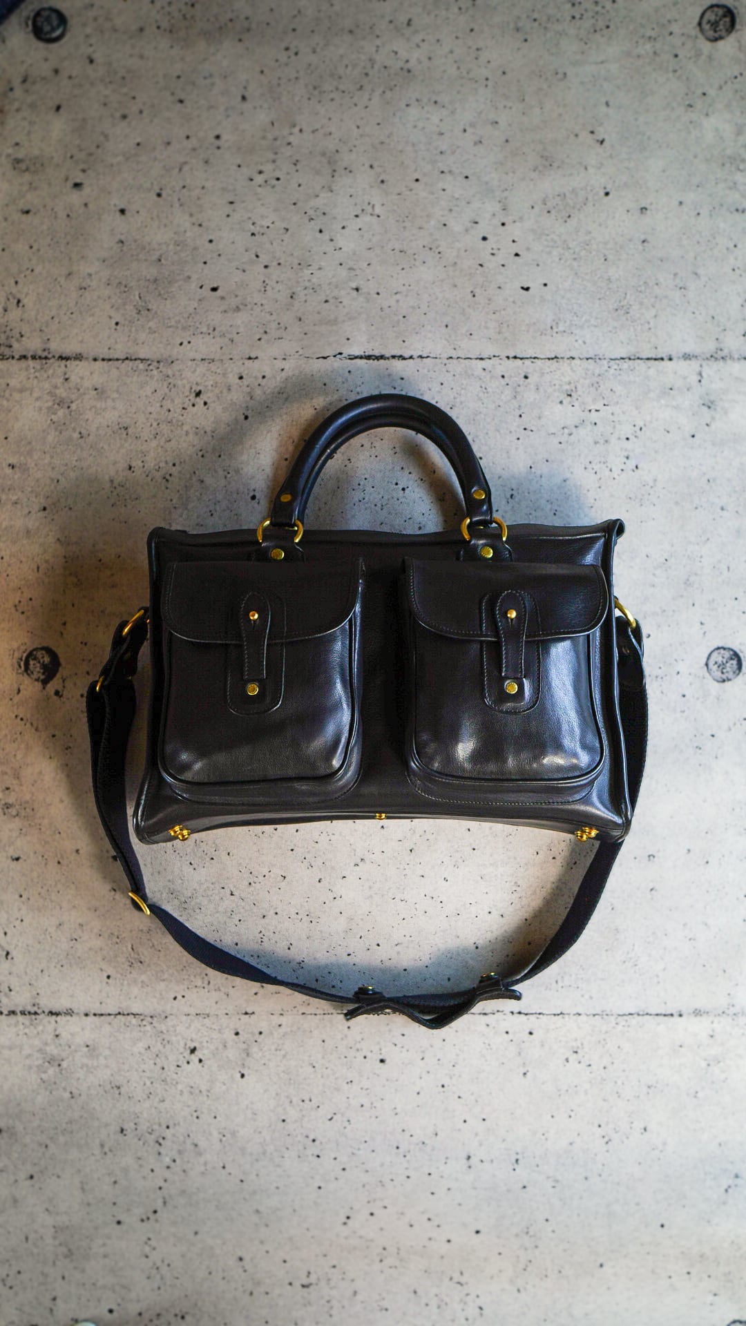 【1985】GHURKA グルカ No.5 EXAMINER エグザミナー (ブラック・オールレザー) 《MH刻印 MARLEY HODGSON ブリーフ バッグ 革 ヴィンテージ》