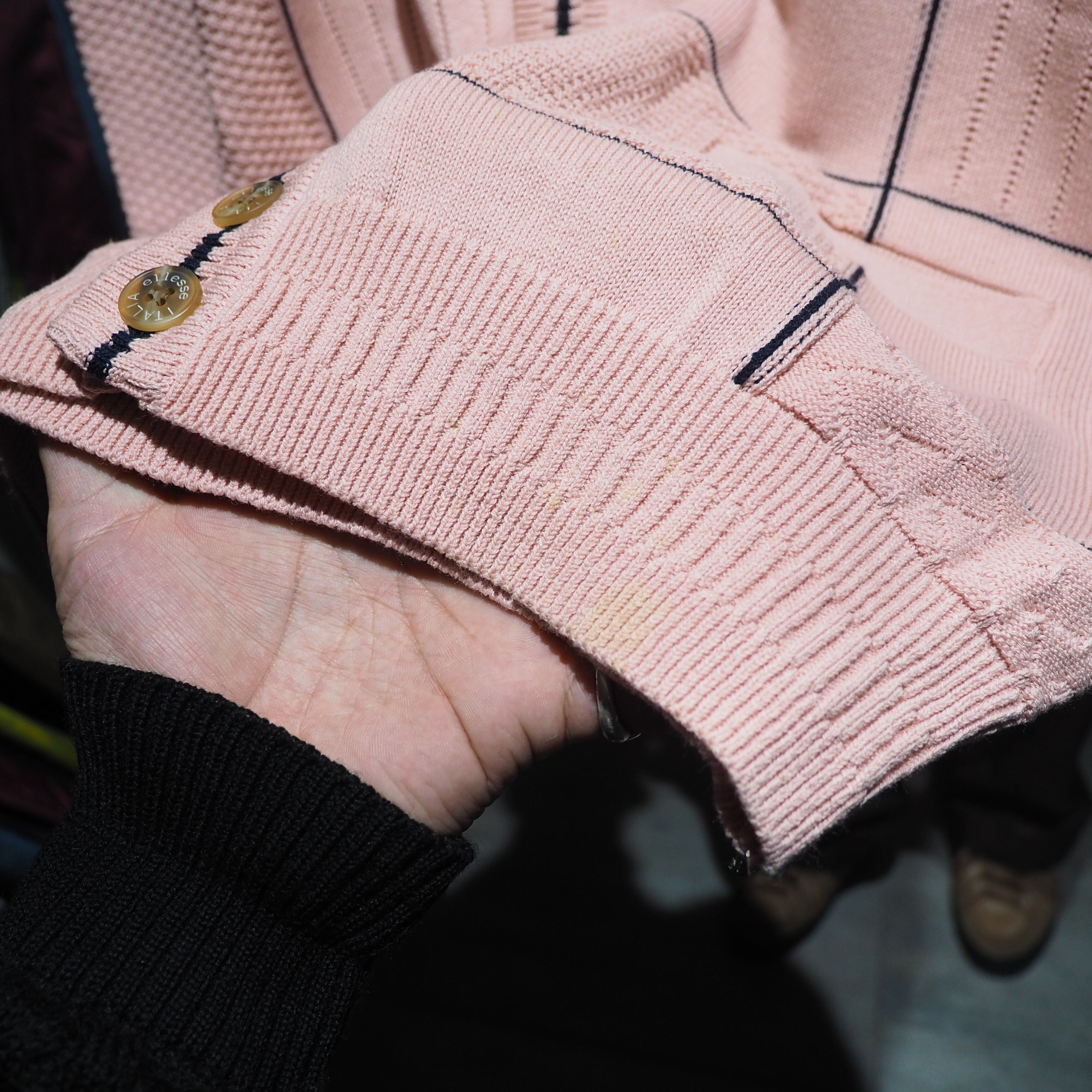 1990s " ellesse " Light pink color vintage loose knit vest