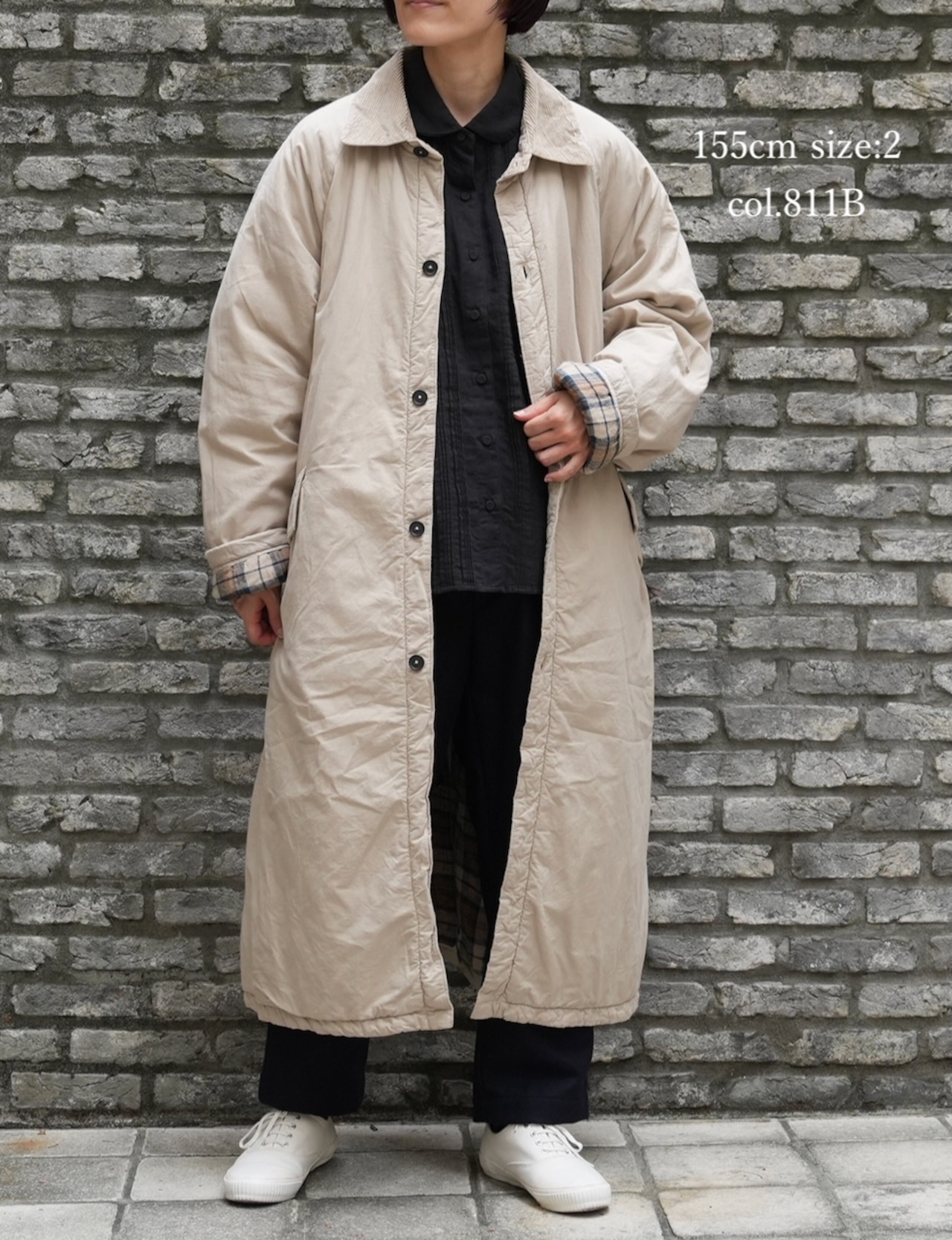 maison de soil(メゾンドソイル)中綿入りフィールドコートPADDED 40s POPLIN FLANNEL LINING REGULAR COLLAR COAT