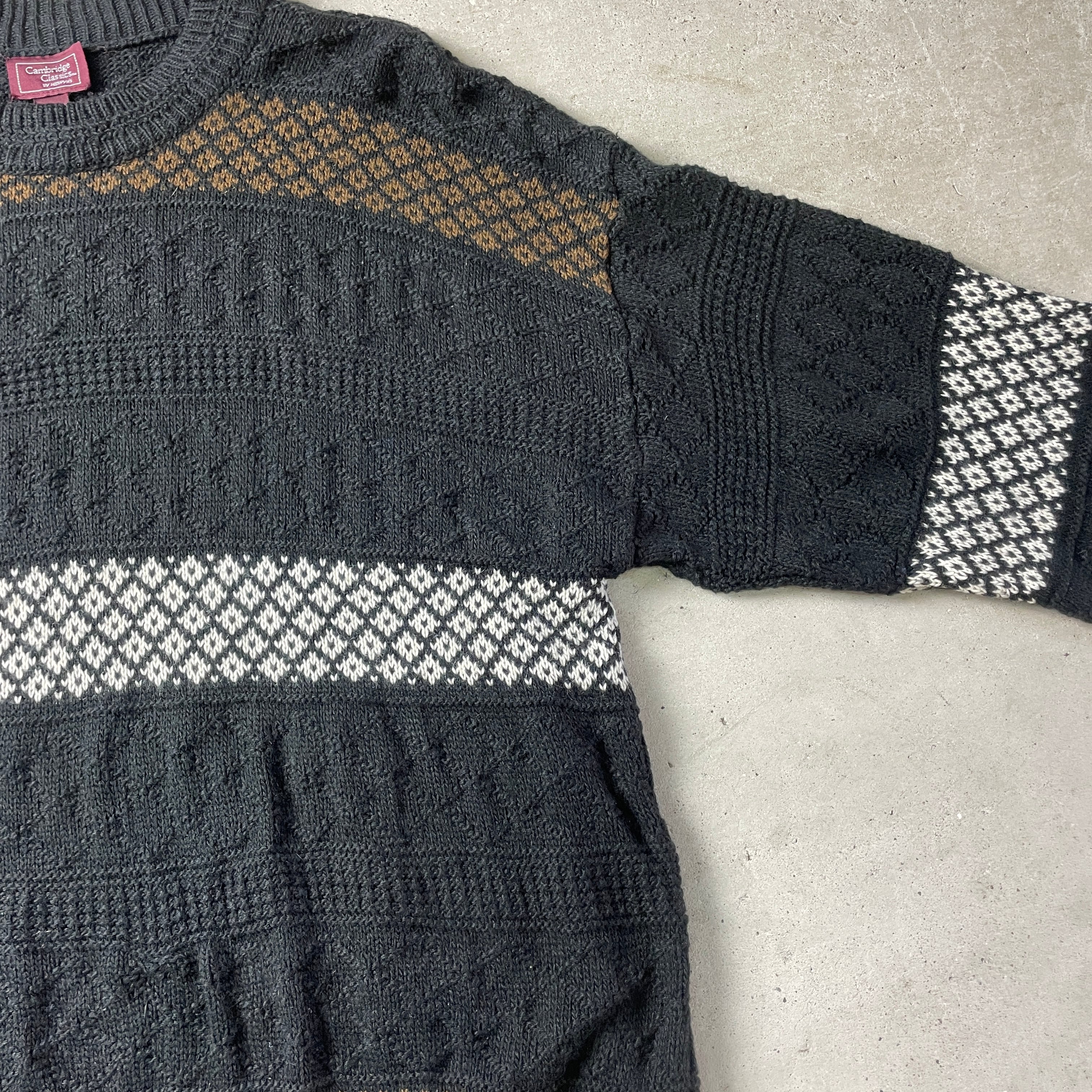 イタリア製 Cambridge Classics アクリル×ウールニットセーター 総柄 