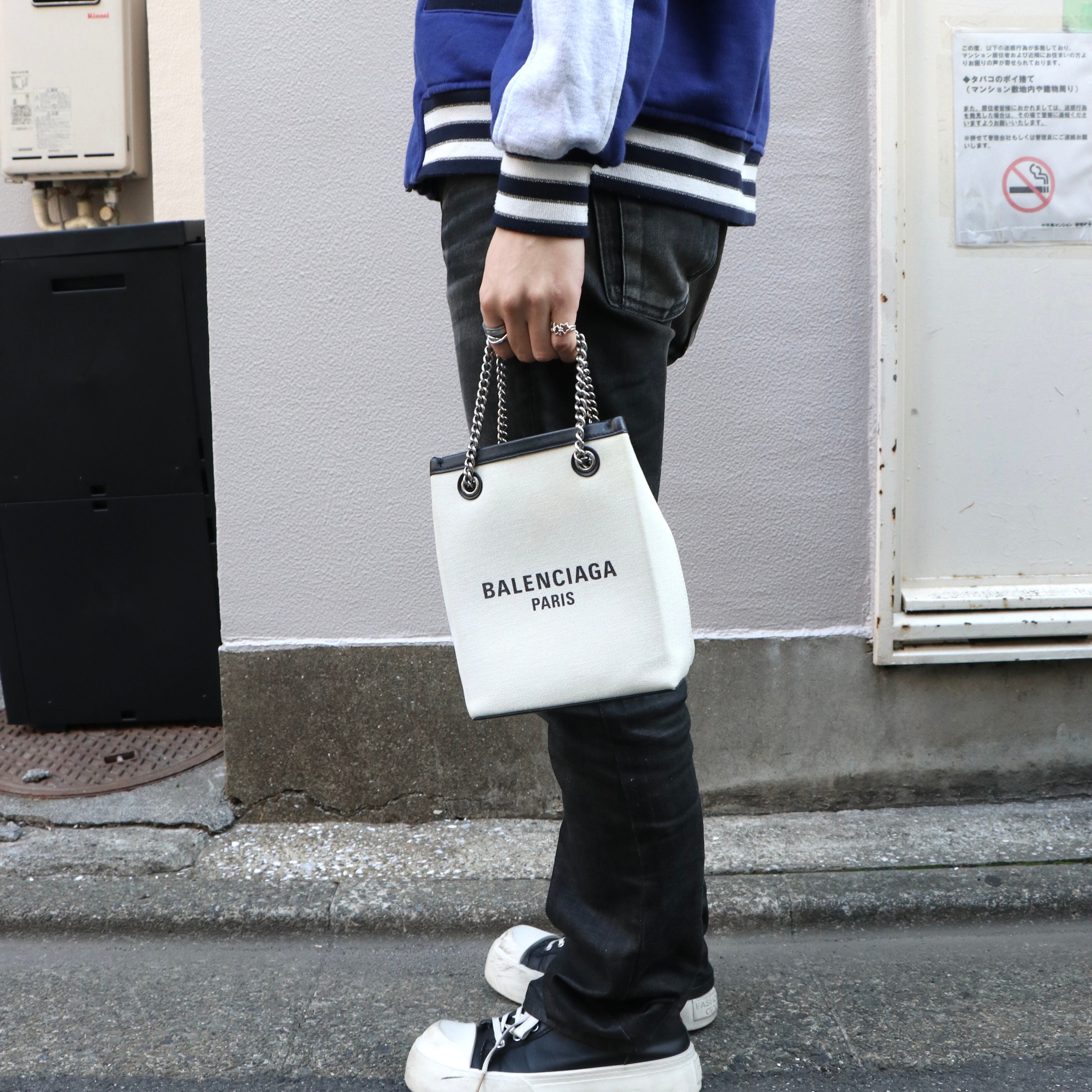 BALENCIAGA デューティフリーフォンホルダー バッグ レザー キャンバス