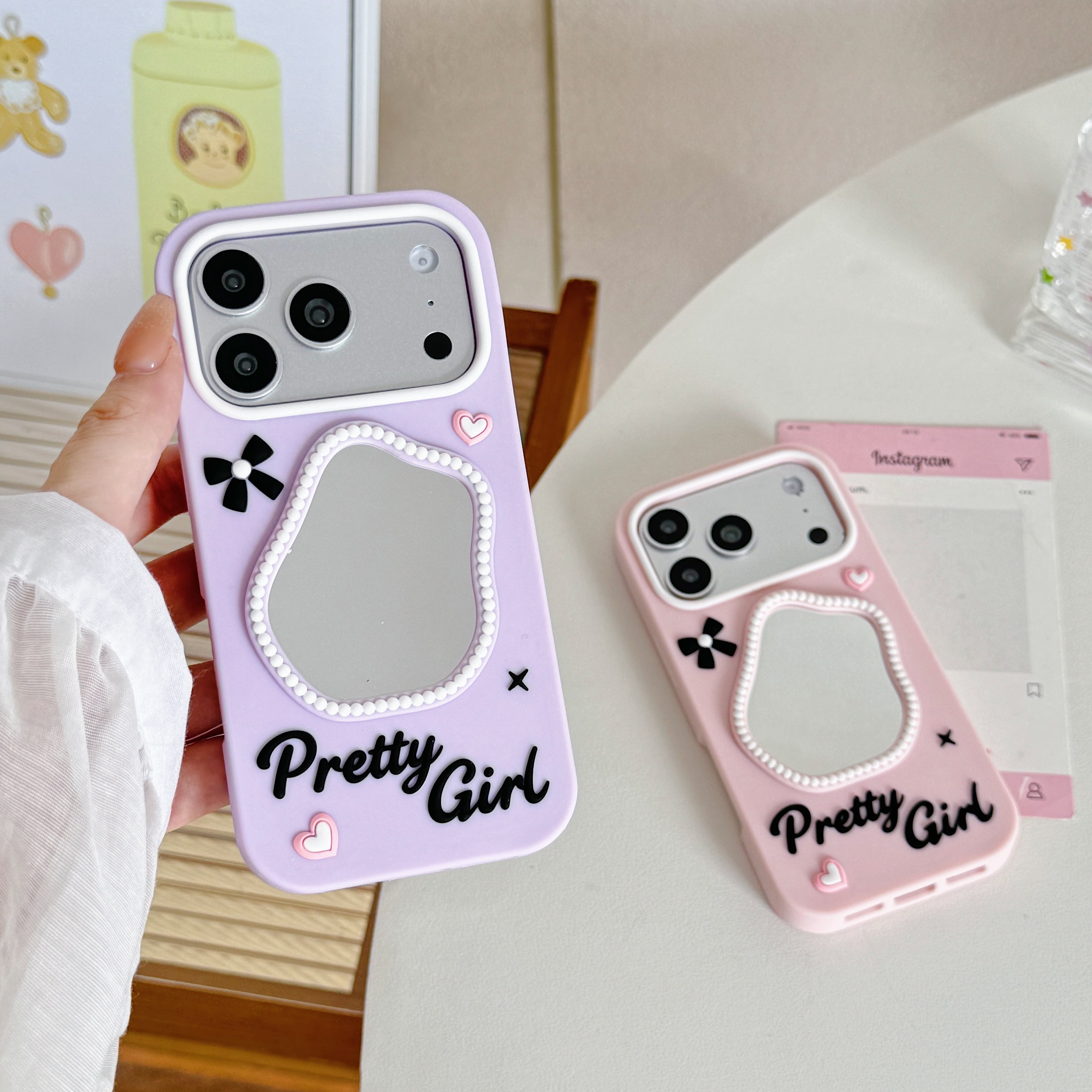 スタッズフラワー iphone 17 16 15 14 ケース レザー調 耐衝撃 韓国風