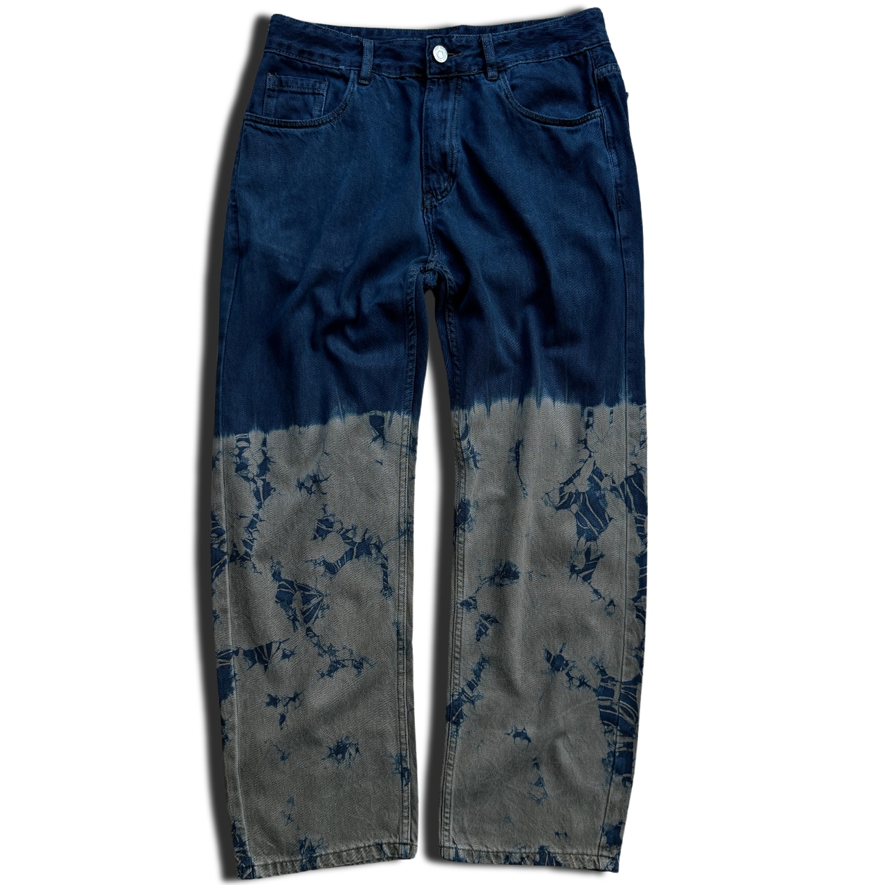 【 数量限定販売 】藍染めタイダイカラーデニムパンツ 湖のほとり
