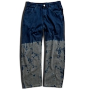 【 数量限定販売 】藍染めタイダイカラーデニムパンツ 湖のほとり