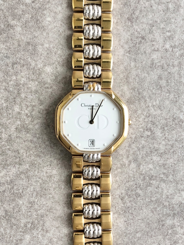 Christian Dior クリスチャン ディオール オクタゴン 腕時計 ゴールド ステンレススチール 45134 vintage ヴィンテージ オールド nf8ywj