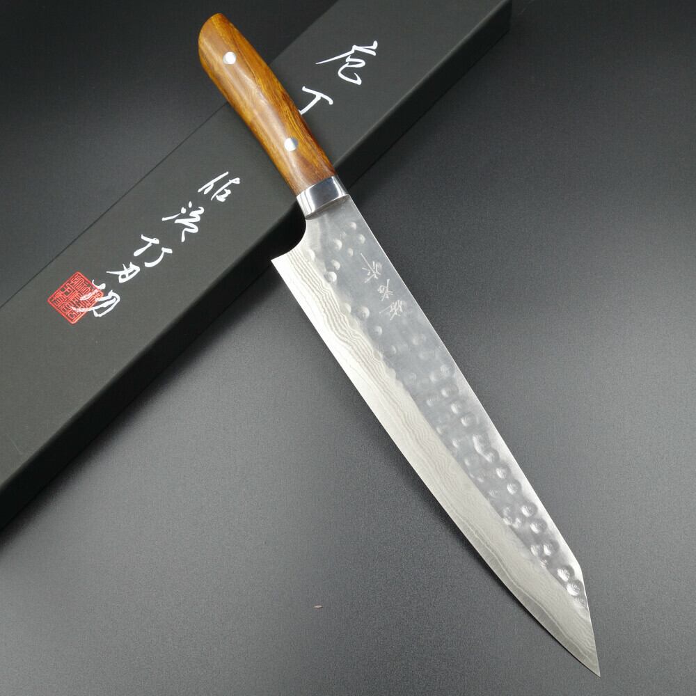 佐治作 牛刀包丁 越前打刃物 240mm SRS13粉末ハイス鋼 ダマスカス