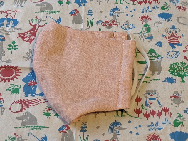 オーガニックコットン布マスク大人用ピンク