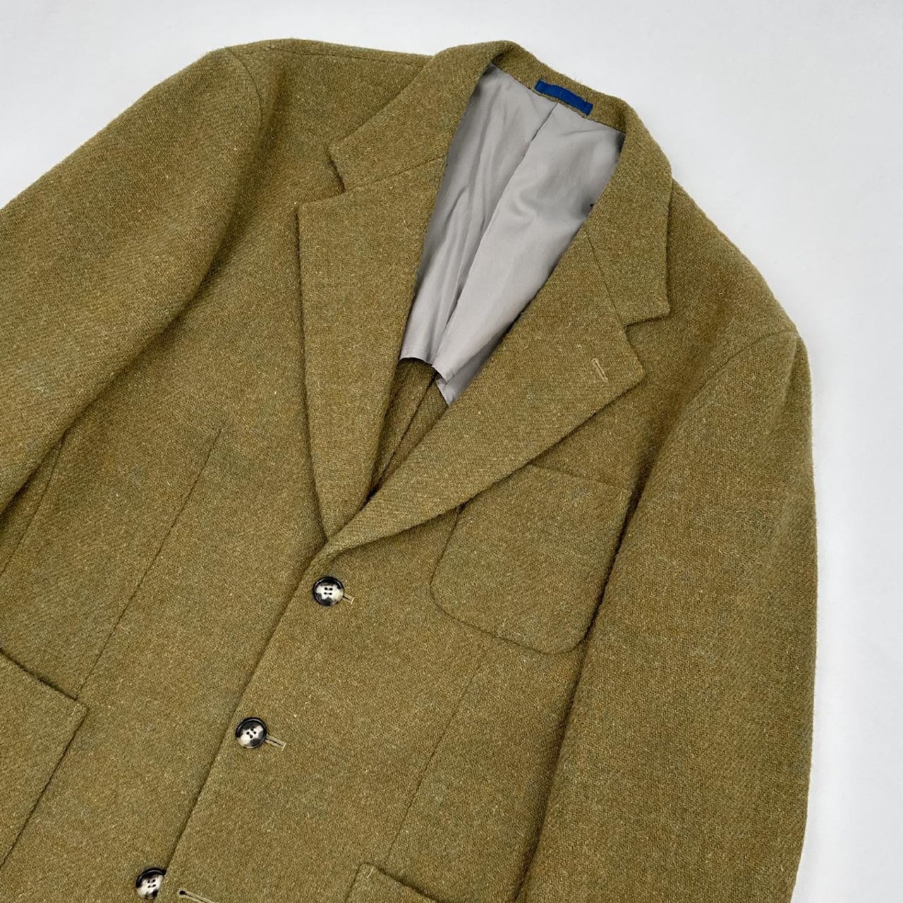 GOODカラー◆Harris Tweed ハリスツイード × St.J.S.C. 3B ジャケット コート サイズ L/緑/グリーン/レナウン/日本製/オールド/ビンテージ