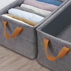 収納ボックス 収納ケース スチールフレーム 折りたたみ式 カチオングレー ライニング付き [亜鉛メッキ鋼板フレーム] 収納バスケット 衣類収納ボックス ワードローブ 家庭用 カバーレス ポータブル