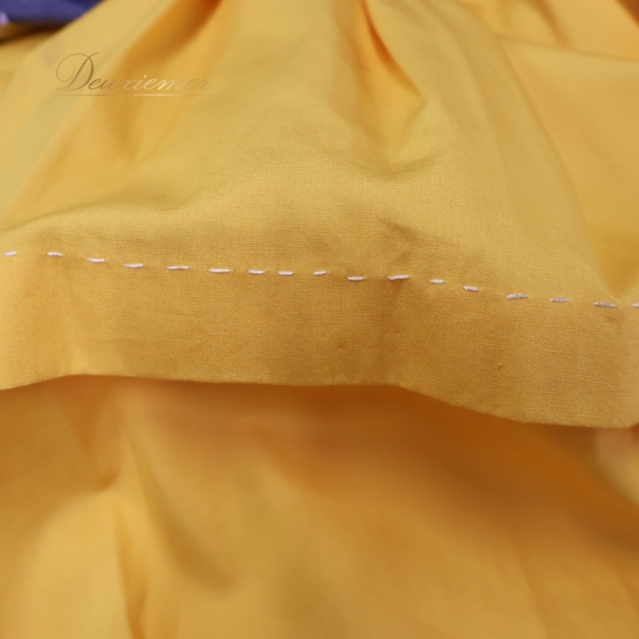 フラダンス 衣装 ワンピース ドレス Lei lani イエロー系 ハイビスカス柄 ツートーン パフスリーブ フリル ブラック系 ロングワンピース 華やか 鮮やか 派手 可愛い ハワイアン アロハ ハワイアンプリント フラ ダンス レッスン 練習