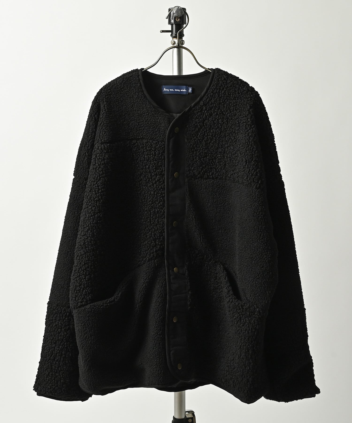 many men many mind boa patchwork blouson (BLK) M2523050