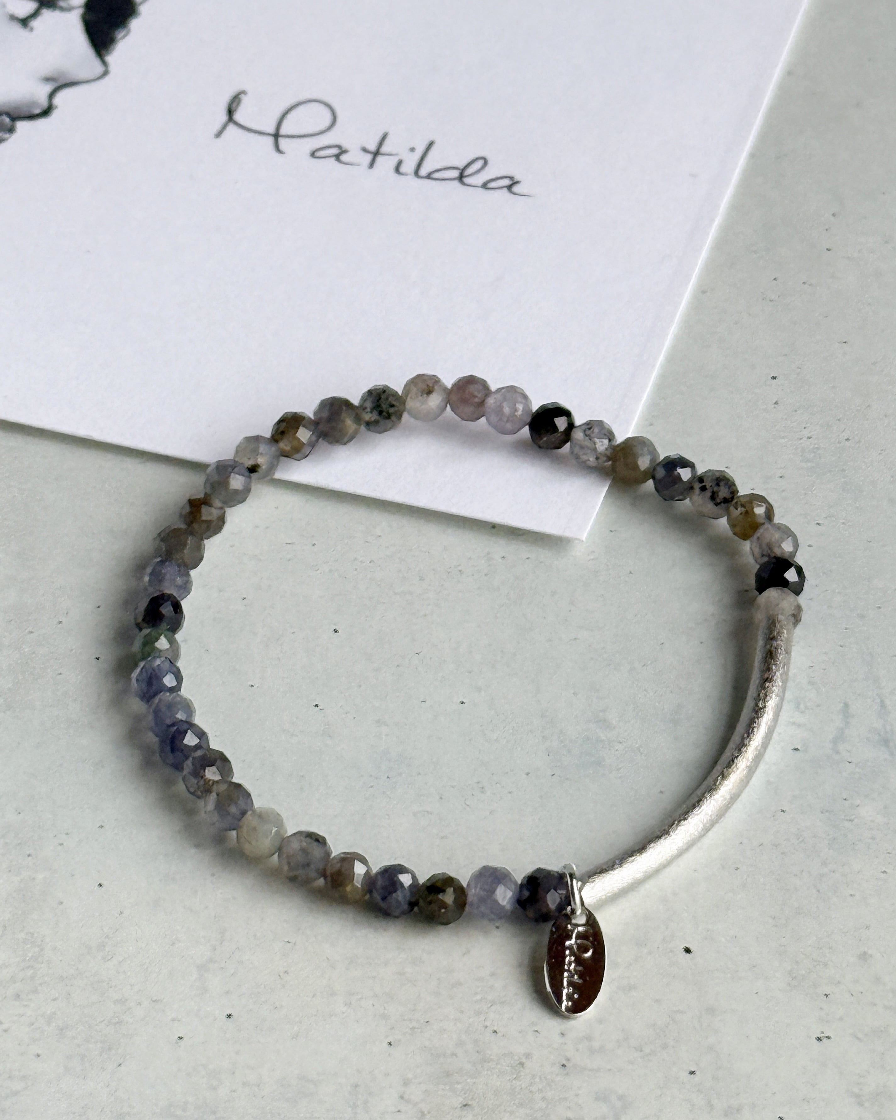 【再販】Tube & stone bracelet(サンストーン・アイオライト)