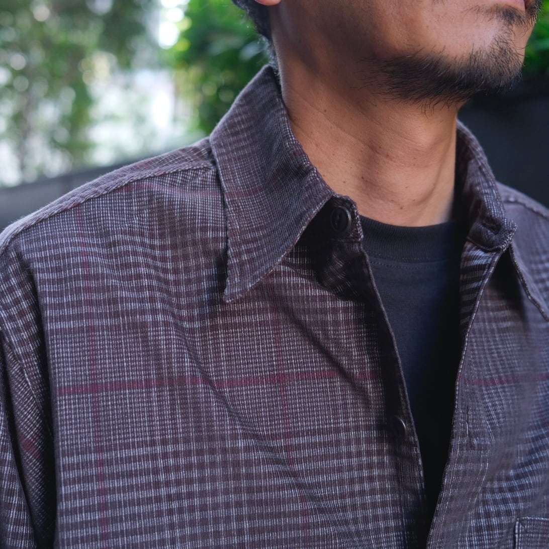 SASSAFRAS(ササフラス) / Diggin Shirt 21Wale Corduroy Check-Brown