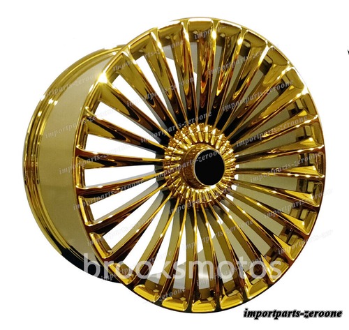 22インチ 新品 クローム ゴールド フォージド ホイール リム メルセデス ベンツ W222 W223 S クラス -BRN-11589