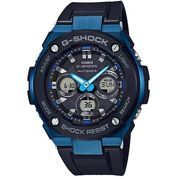 バンドステンレスバンドg-shock gst casio 腕時計 ブルー シルバー