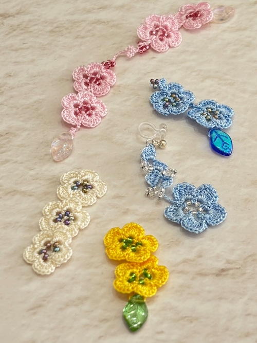 2/20(金)10:00～11:00　WS★ボンジュックオヤ　 すみれのもり講師★　 ②５弁のお花/シンプルブレス（初級）