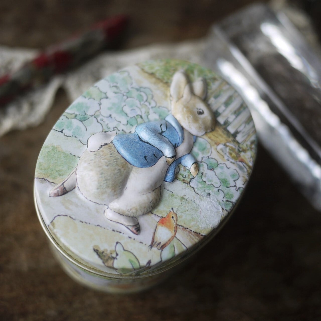 イギリス ピーターラビット ブロンリー石鹸缶 ティン缶