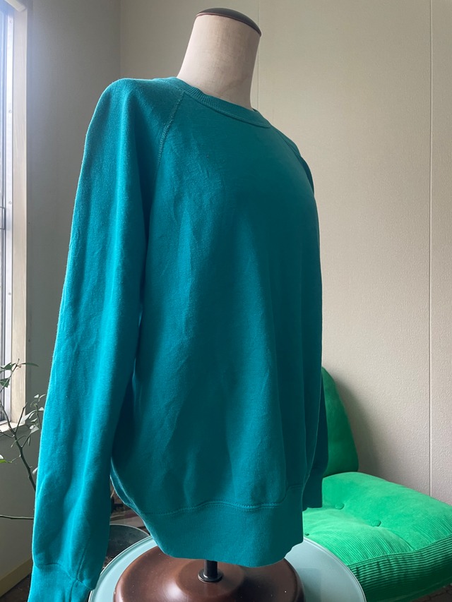 80s-90s BASSETT-WALKER Solid Raglan turquoise