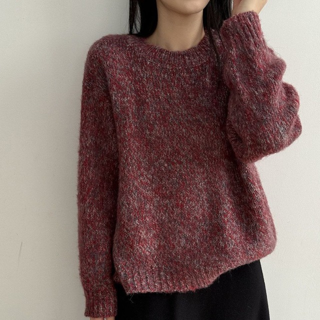 pullover knit top　J00279