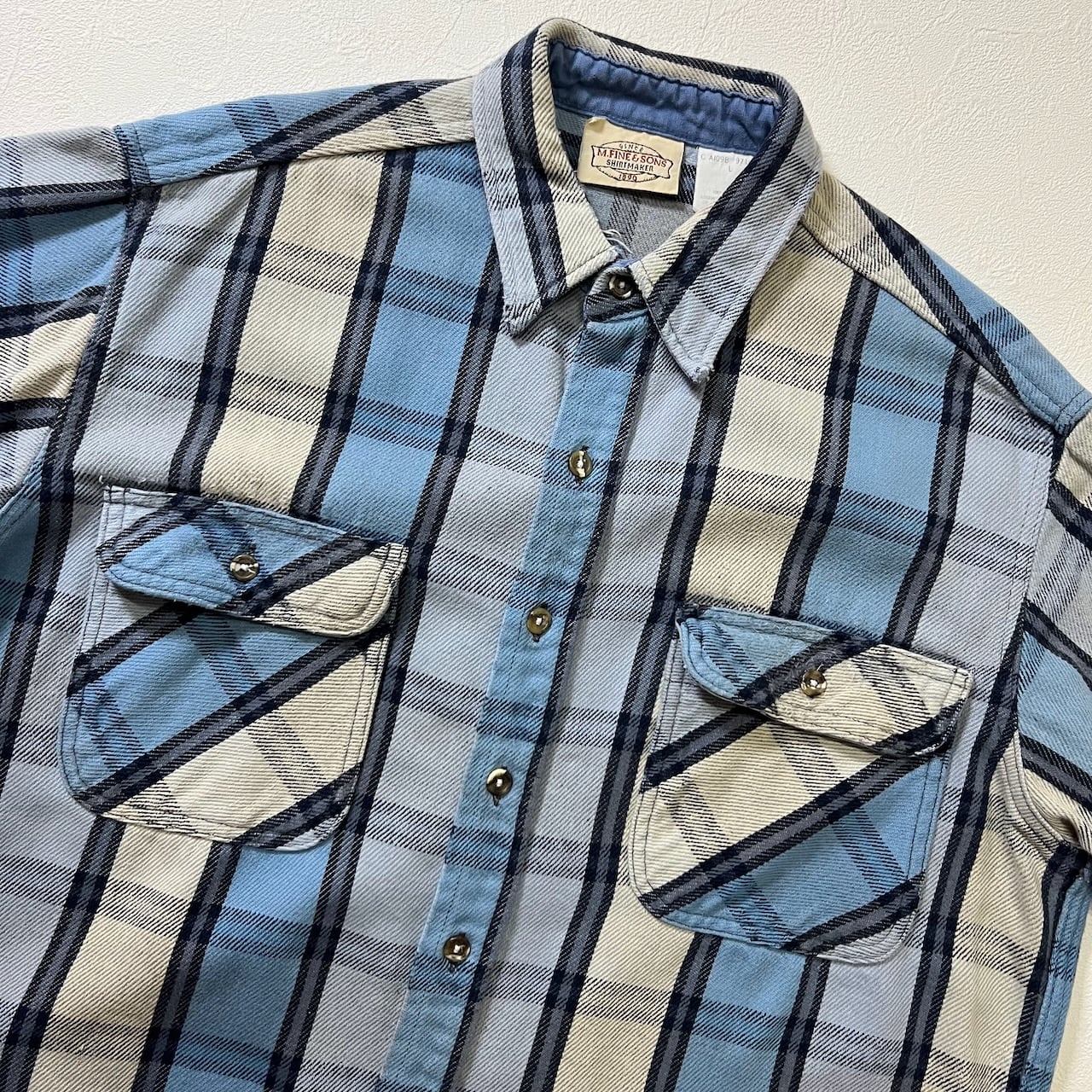Barney ネルシャツ2枚セット 90s M.FINE&SONS ダメージ ヘビネル チェック ネルシャツ 長袖シャツ