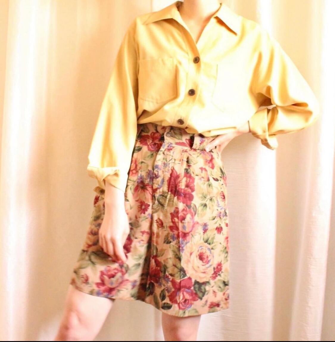 flower キュロットパンツ