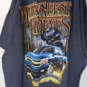 ギルダン　クルーネック　プリントT　企業ロゴ　オーバーサイズ　ネイビー　XL