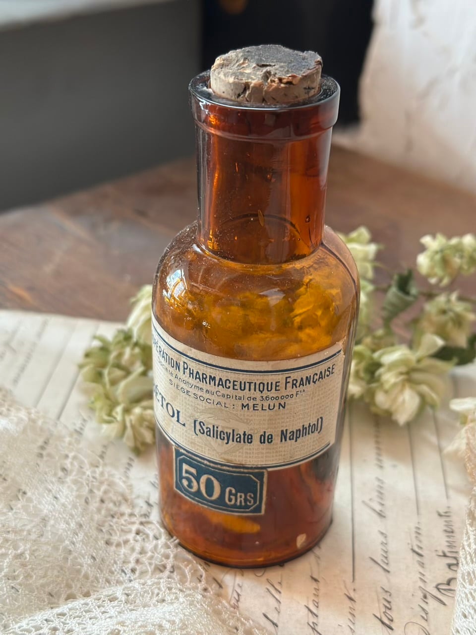 薬品瓶 コルク付き BÉTOL アンティークボトル | Brocante de La