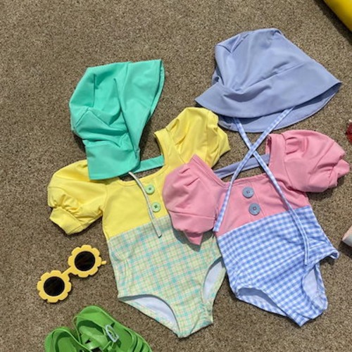 水着キッズ 女の子 2024新型連体 中で大童 キャンディ色のプリント三角訓練 子供 韓国ファッション 女の子 水着 レディース 可愛い 大きいサイズ 大人用 水着 体型カバー ラッシュガード スクー
