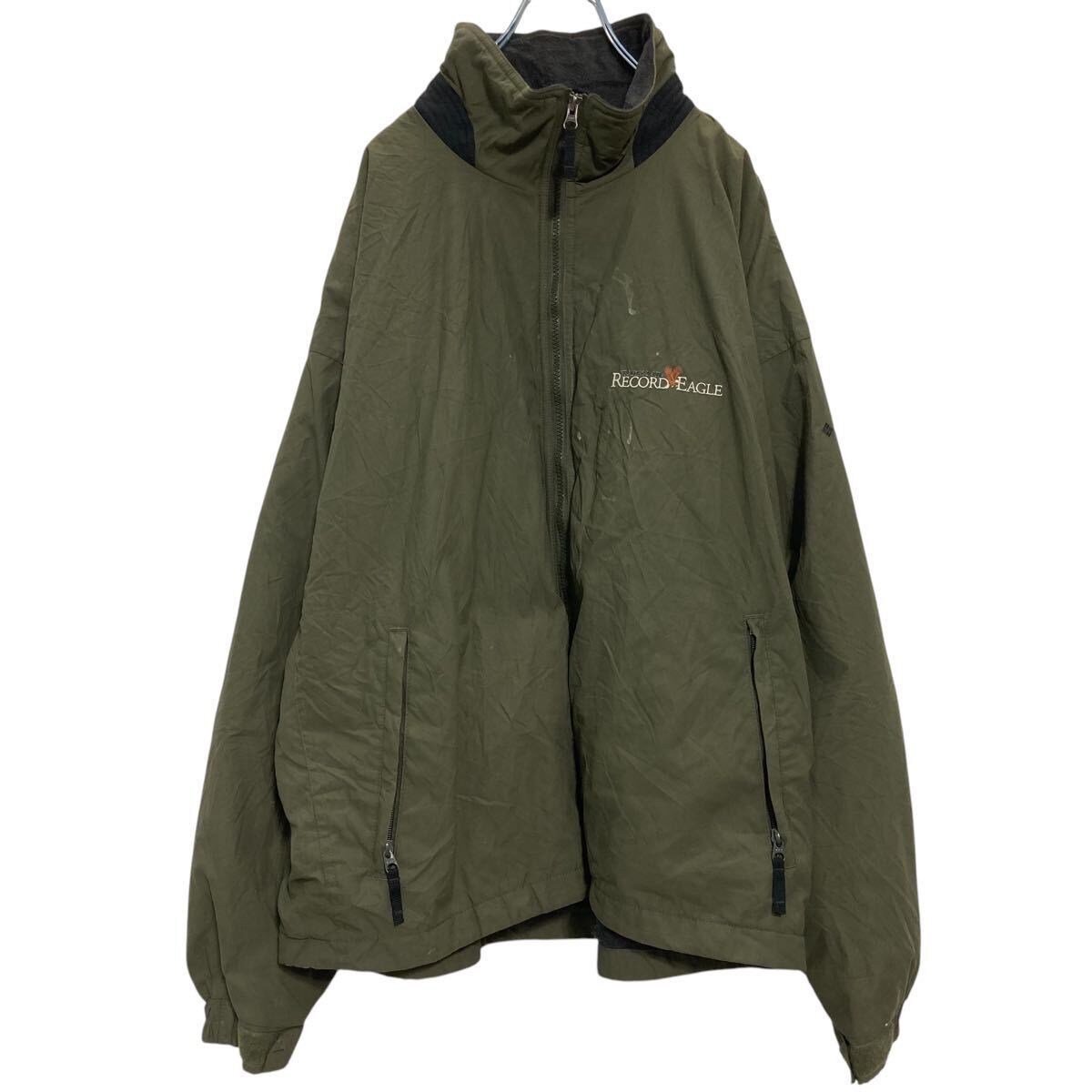 Columbia ジップアップ ナイロンジャケット XL オリーブ コロンビア 裏