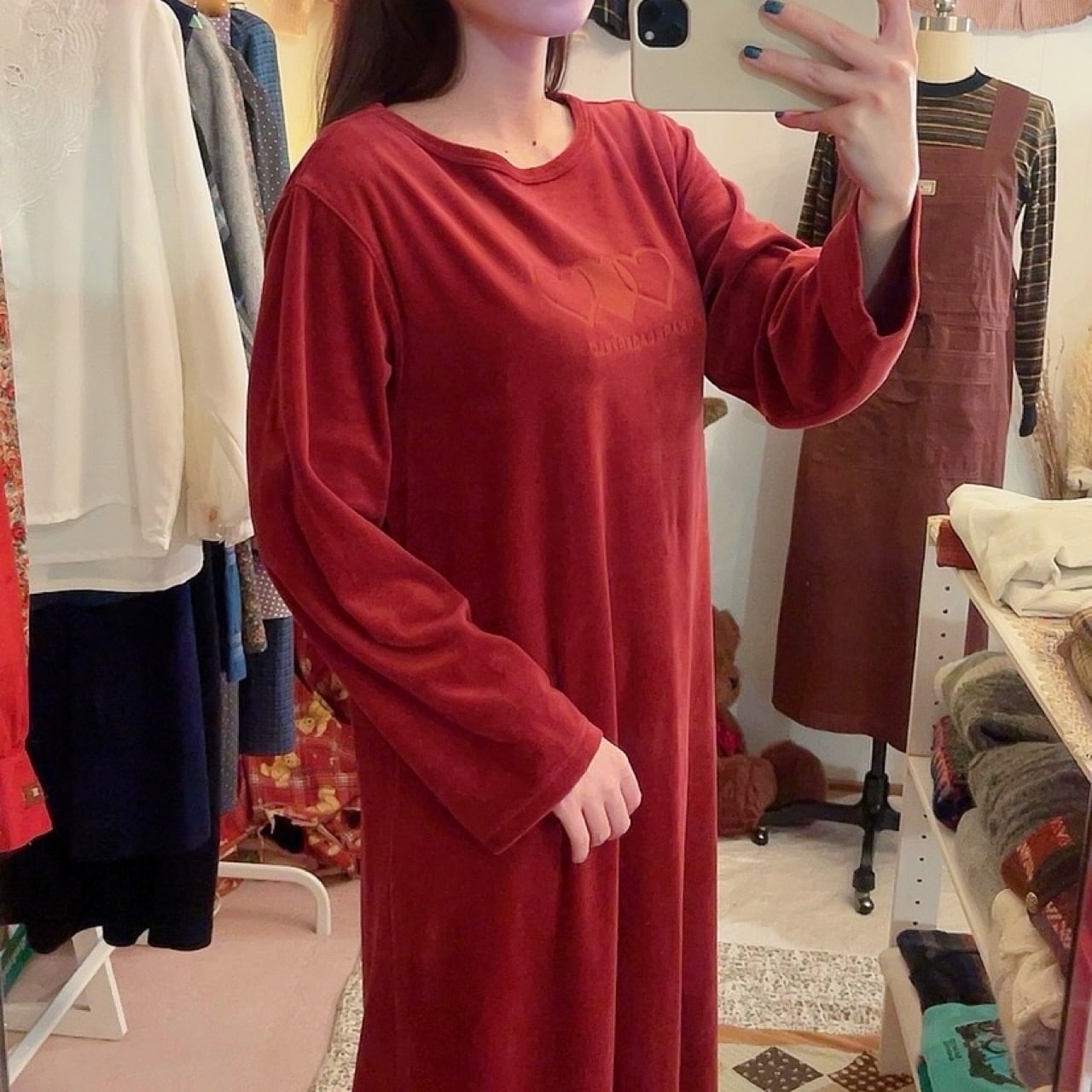 red heart velours one-piece