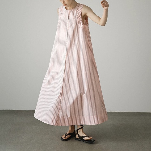 Design Sleeveless Stripe ワンピース [26010432]