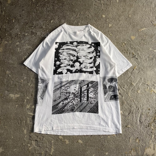 90s M.C.ESCHER mulch print T-shirt【仙台店】