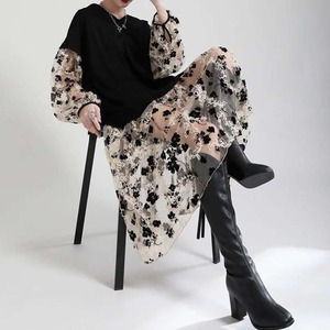 Patchwork Loose Long Dress / パッチワーク ルーズ ロング ワンピース