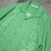 tommy bahama jacquard weave aloha shirt green
