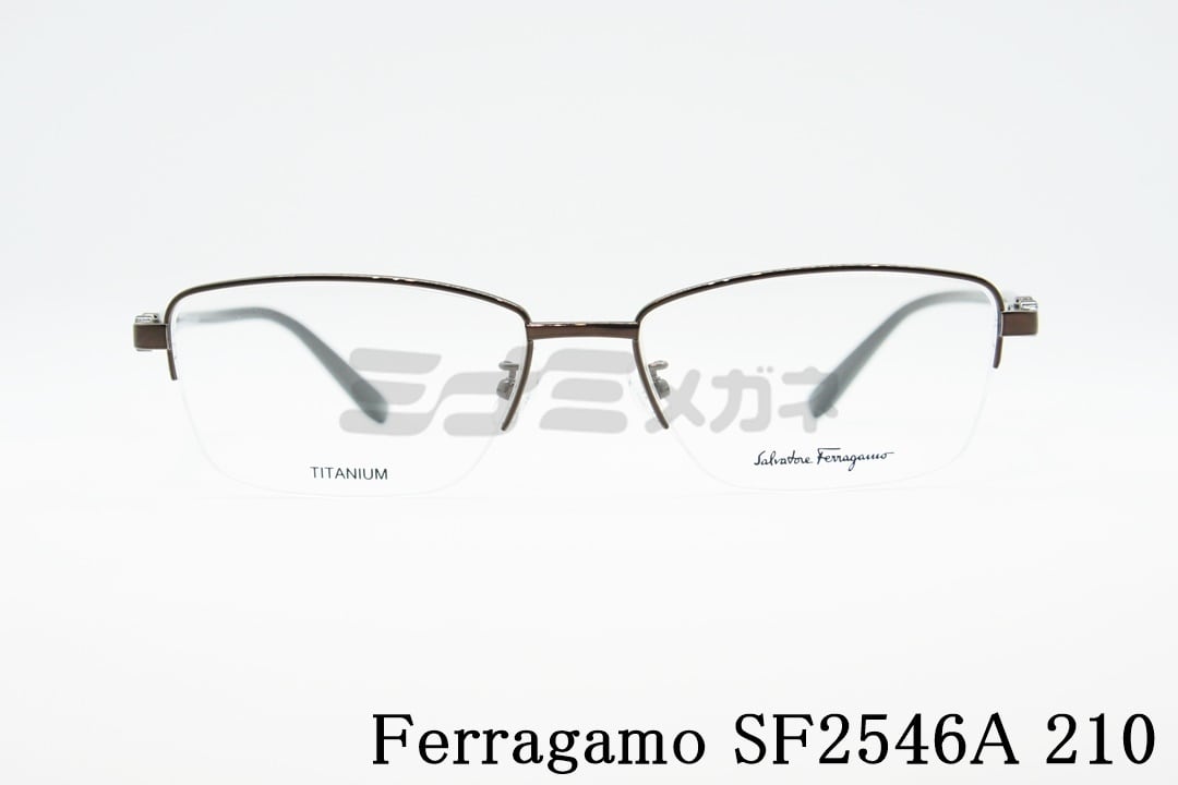 Salvatore Ferragamo メガネフレーム SF2546A 210 ハーフリム スクエア ナイロール ブロー 眼鏡 オシャレ ブランド  フェラガモ 正規品 | ミナミメガネ -メガネ通販オンラインショップ-