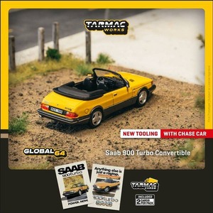 Tarmac Works(ターマックワークス) 1/64 Saab 900 Turbo Convertible Yellow(サーブ 900 ターボ コンバーチブル イエロー) T64G-067-YE