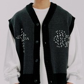 LOW GAUGE KNIT VEST_BLACK