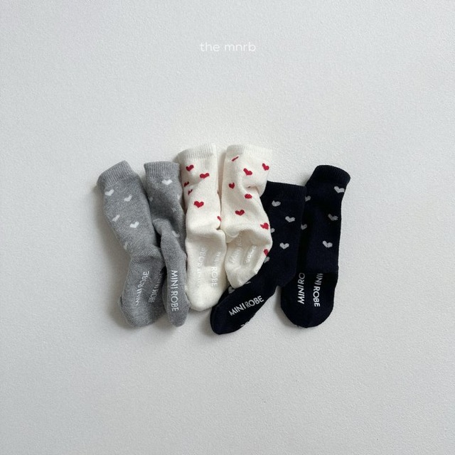 minirobe25wn_Heart Socks Tri-Species Set