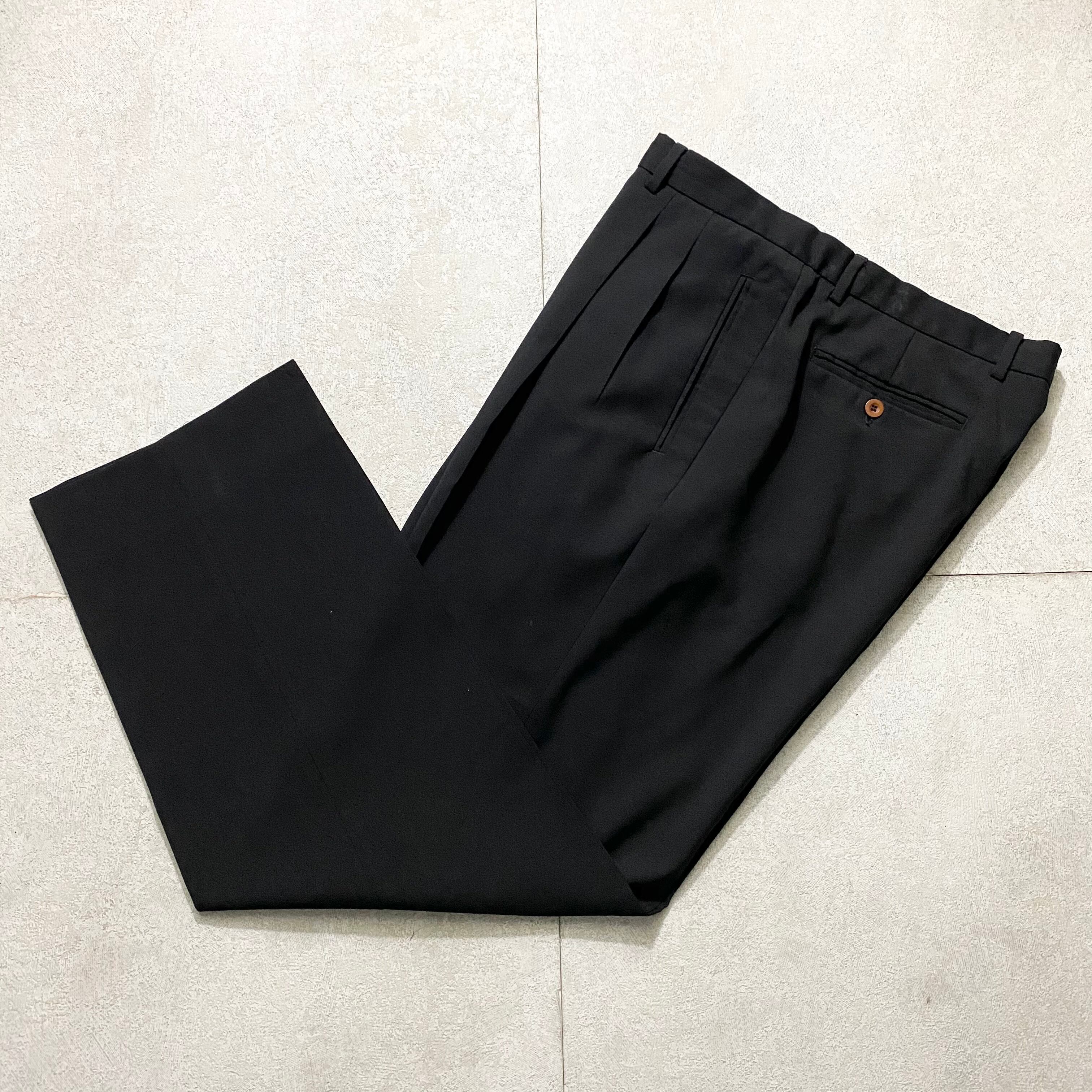 vintage GIORGIO ARMANI black tucked slacks | NOIR ONLINE