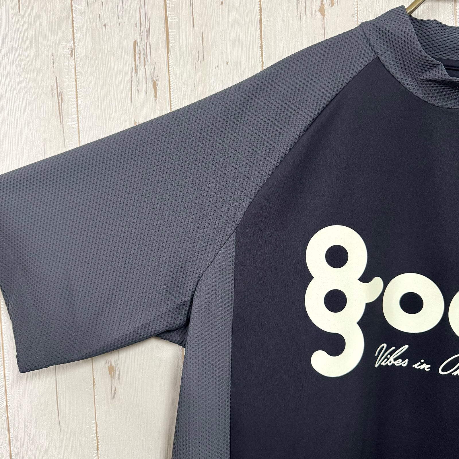 8G SHOOT × 69SLAM MESH SWITCHING MOCK NECK TEE -CHARCOAL- | 8G