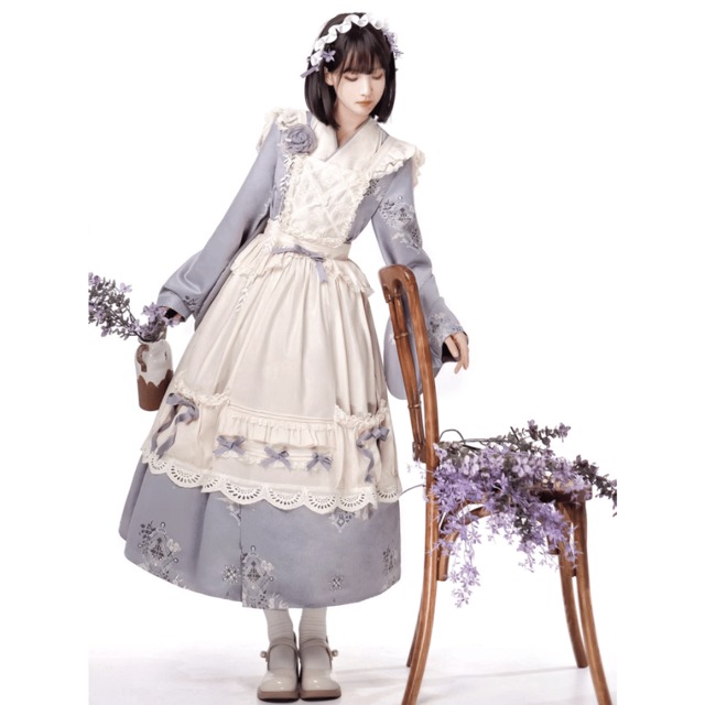 和服メイド ワンピ エプロン メイドカフェ  コンカフェ 大正浪漫