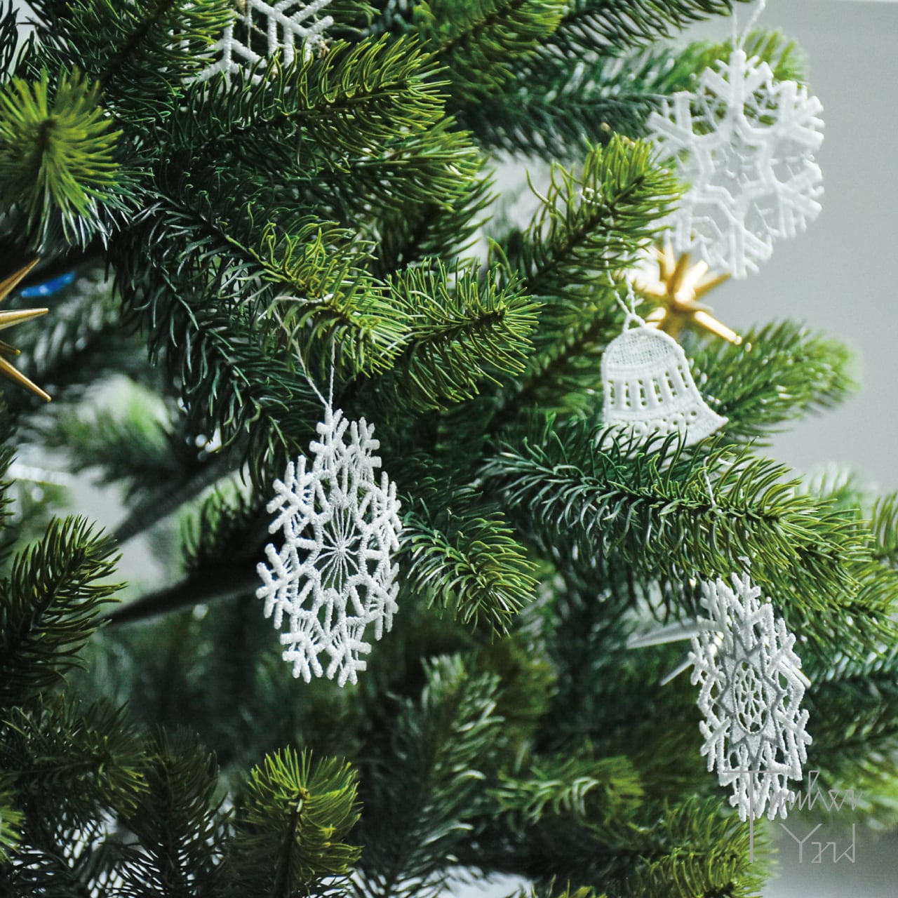 オーナメントレース スノークリスタル 6枚セット / シルバー