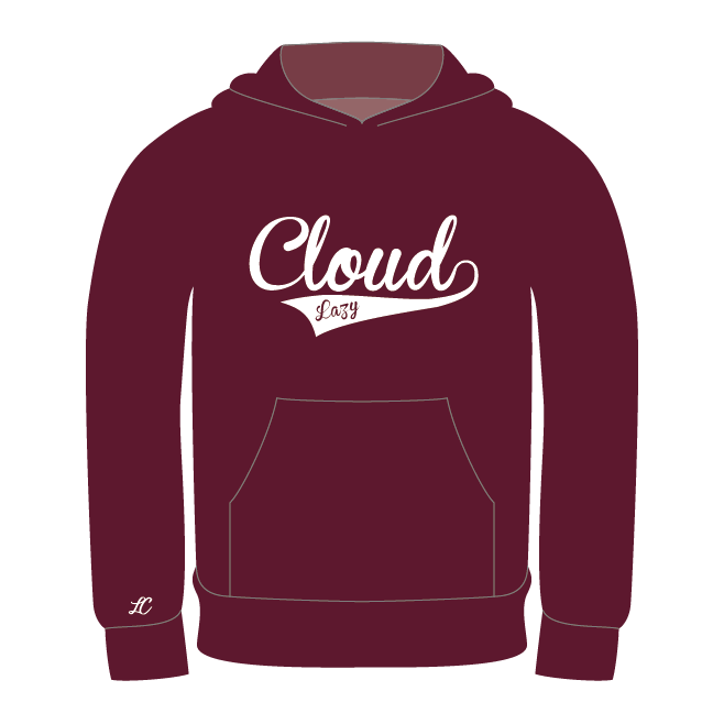 【受注生産】パーカー ベースボールデザイン マルーン