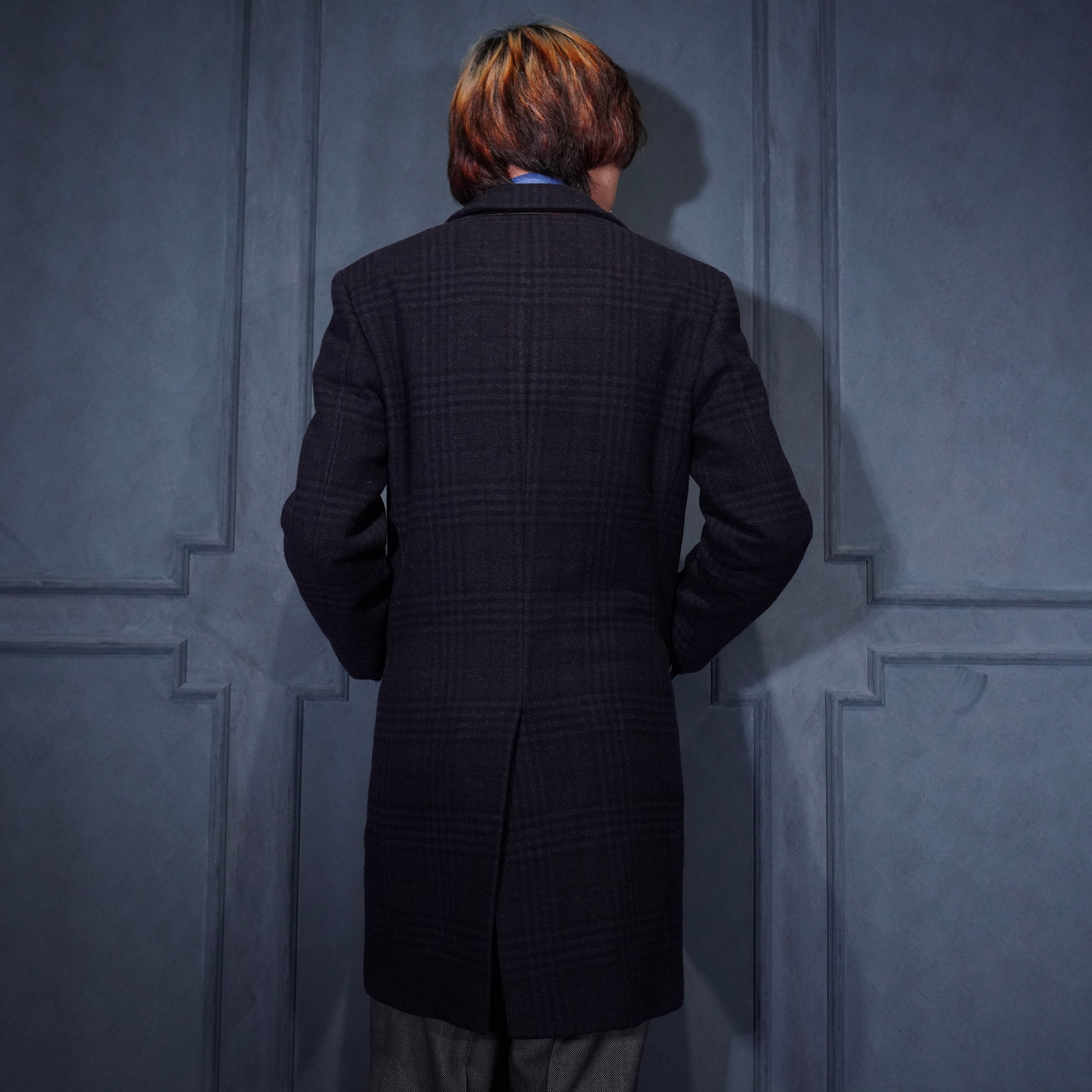 Salvatore Ferragamo CHECK PATTERNED WOOL CESTERFIELD COAT