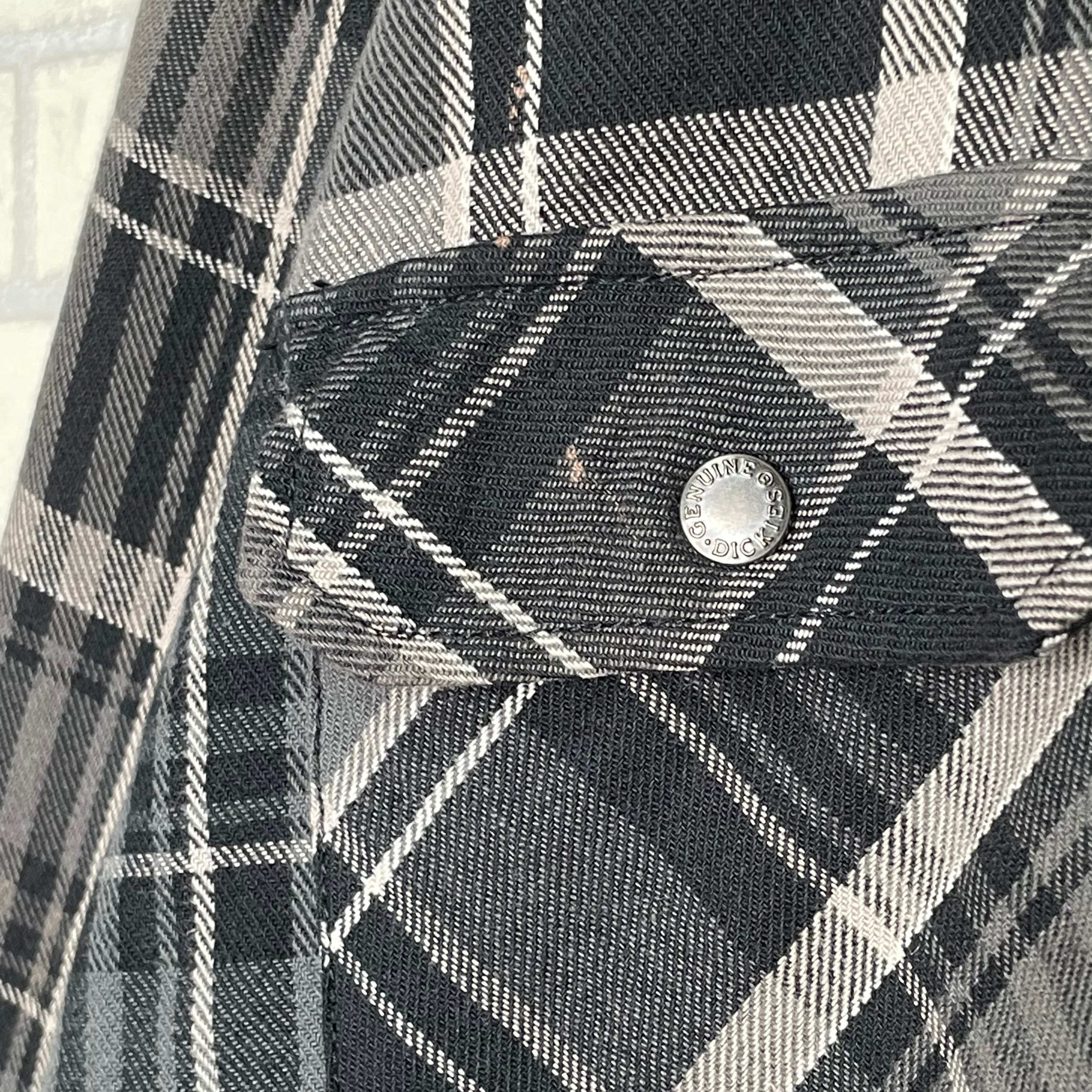 Dickies シャツジャケット XL チェック柄 ブランドタグ キルティング 