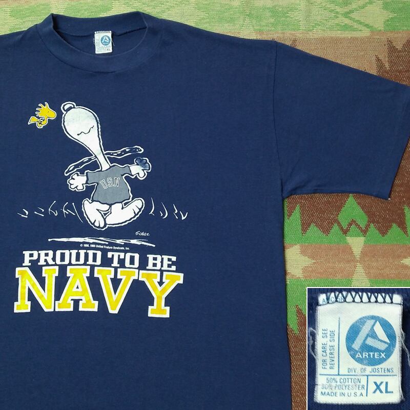 80s ARTEX SNOOPY U.S.NAVY Print T-Shirt （XL） | Wonder Wear