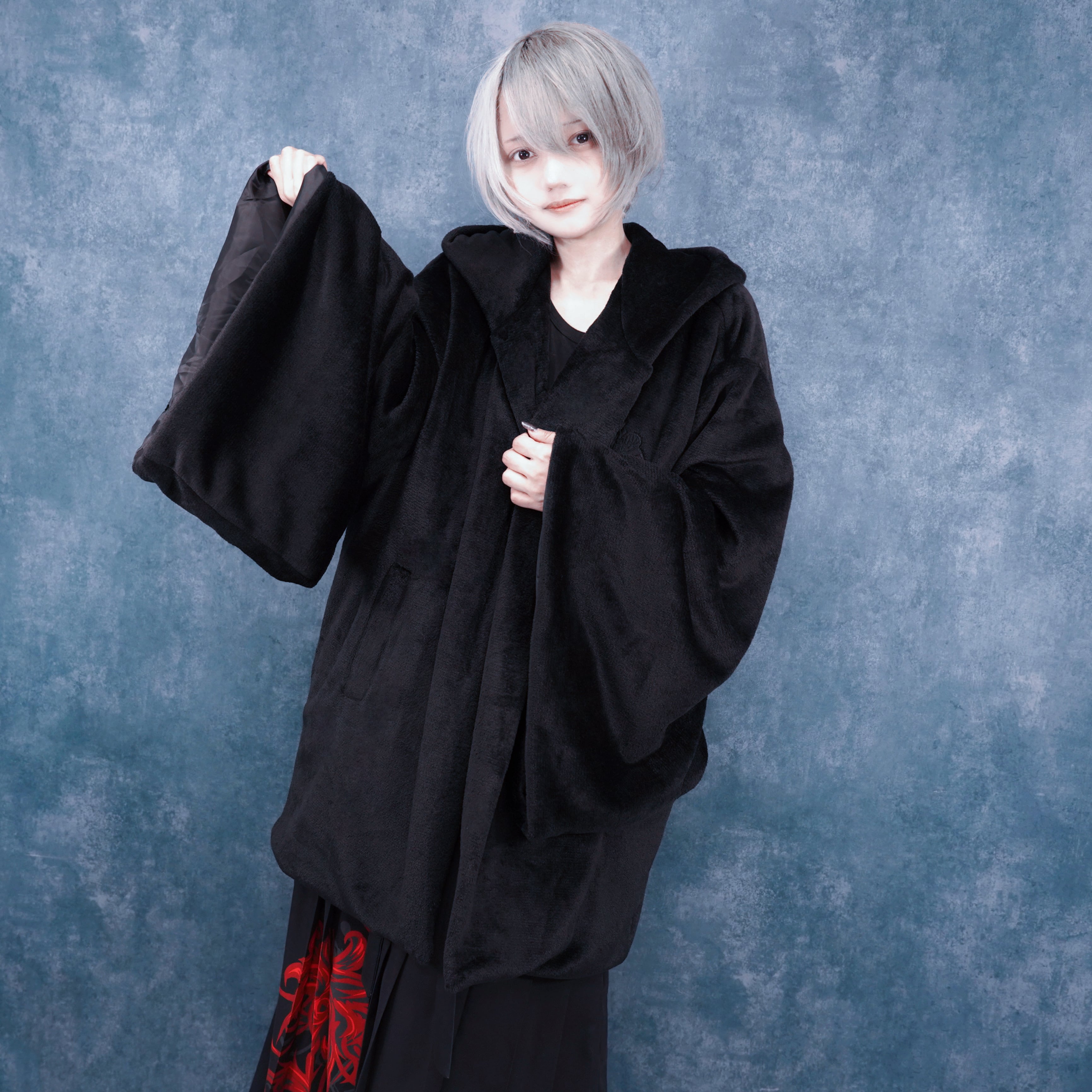 着物袖風ふわもこBLACK OUTER | NIER CLOTHING
