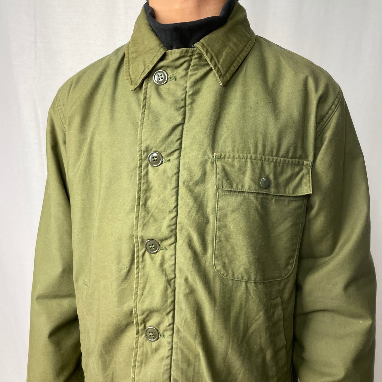 70年代 米軍実品 U.S.NAVY A-2 デッキジャケット MEDIUM メンズL相当