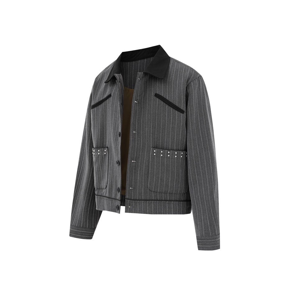 ピンストライプ スタッズジャケット / Pinstripe Studs Jacket