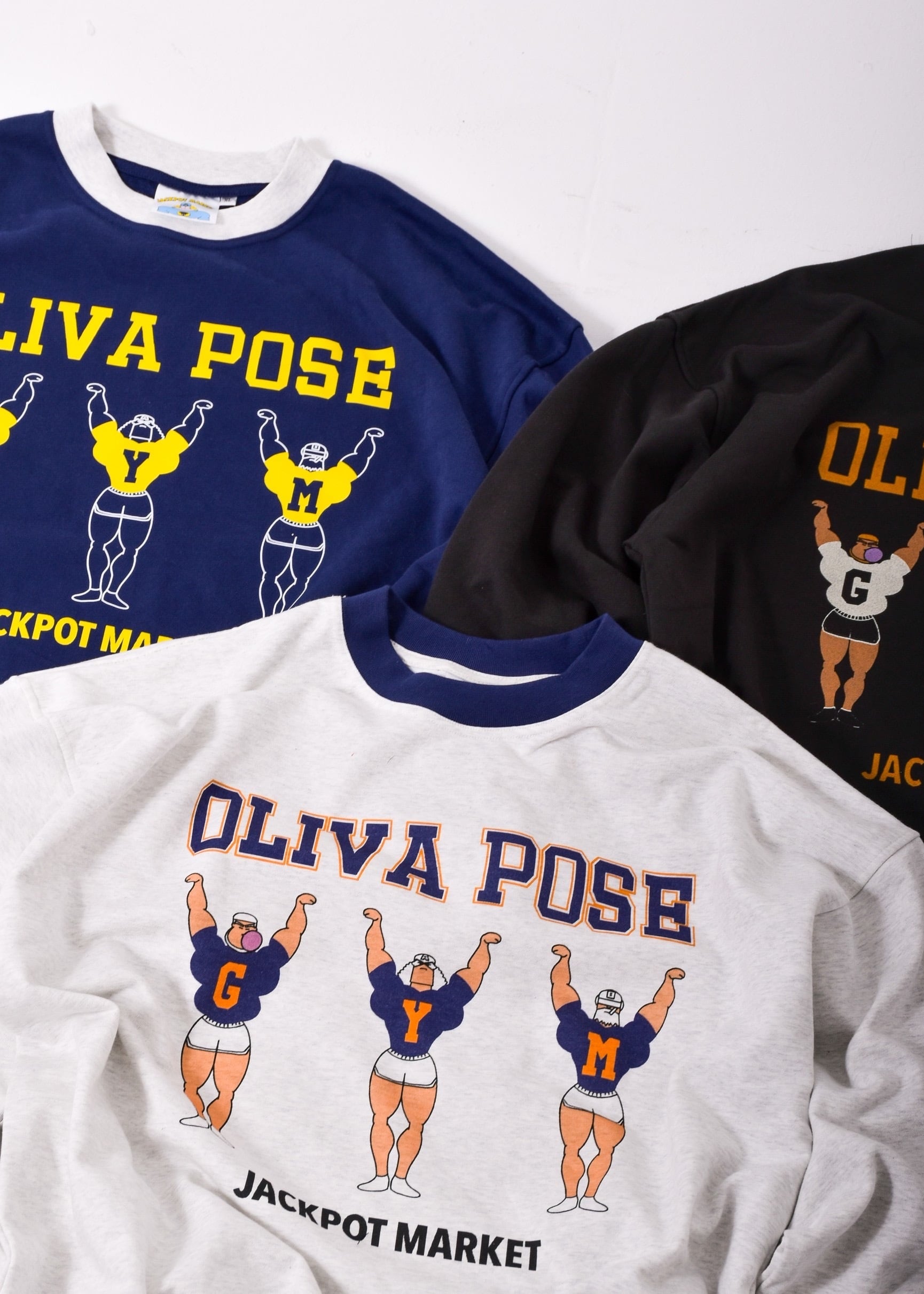 OLIVA POSE トレーナー ブラック× グレー | JACKPOT MARKET